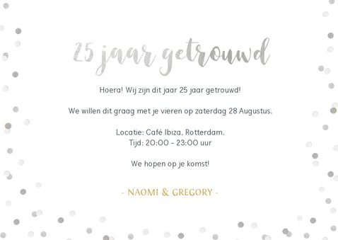Zilveren huwelijk 25 jaar getrouwd kaart met 3 eigen foto's 3