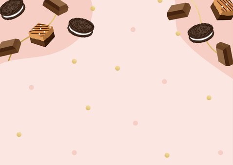 Zomaar kaart 'enjoy life eat chocolate' met illustraties 2