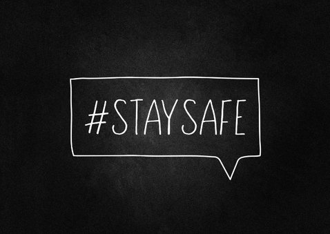 Zomaar kaart hashtag staysafe krijtbord 2