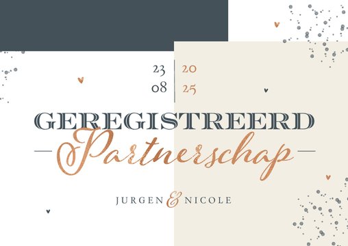 Geregistreerd partnerschap stijlvol modern grafisch