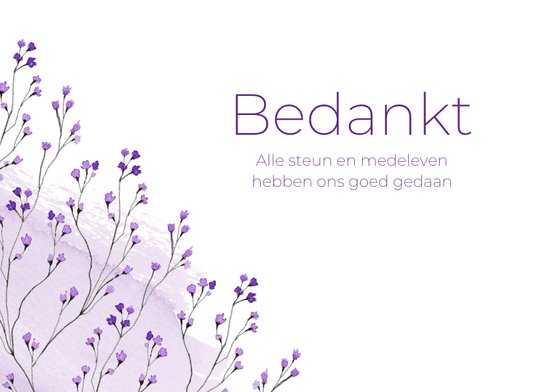 Rouwkaart Lavendel Paars Bloemen Waterverf Foto Kaartje Go