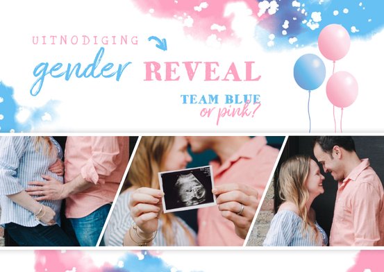 Gender Reveal Party Uitnodigingen Kaartje2go 