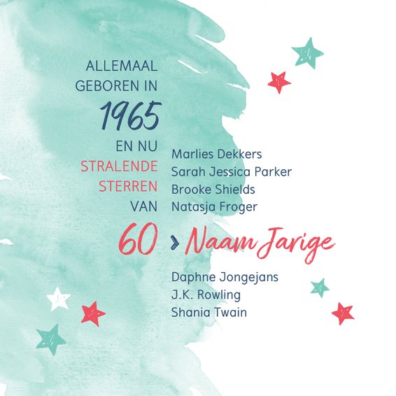 Verjaardagskaart 60 Jaar Vrouw Kaartje2go