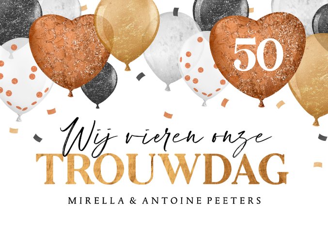 Uitnodiging 50 jaar getrouwd | Gouden huwelijk