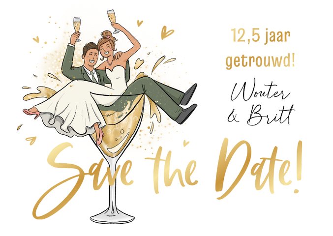 12,5 jaar getrouwd uitnodiging | Kaartje2go