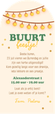 Boogkaart buurtfeest burendag feestje voordeur slingers Achterkant
