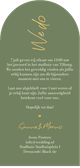 Trouwkaart met boog groen minimalistisch goud hartjes Achterkant