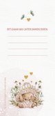 Babyshower invulkaart met konijntje tussen de bloemen 2