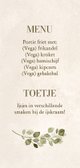 Communiefeest menukaart natuurlijk zand eucalyptus 3