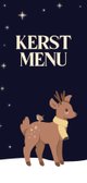 Kerst menukaartje met hertje en sterren 2
