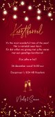 Kerstborrel uitnodiging rood confetti goudlook Achterkant