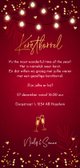 Kerstborrel uitnodiging rood confetti goudlook Achterkant