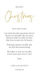 Kerstkaart confetti goud merry christmas hip Achterkant