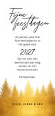 Kerstkaart gouden kerstbomen Achterkant