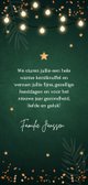 Kerstkaart langwerpig groen foto lampjes sterren koperlook Achterkant
