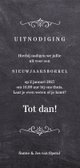 Kerstkaart met nieuwjaarsuitnodiging Achterkant