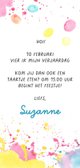 Kinderfeestje met lolly's en snoepjes Achterkant