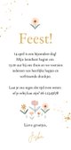 Lentefeest uitnodiging bloemen illustratie goud Achterkant