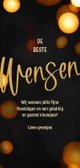 Nieuwjaarskaart langwerpig zwart 2027 kerstbal goud Achterkant