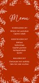 Nostalgische kerst menukaart met takjes in rood Achterkant