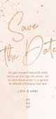 Save the date kaart bohemian lichtroze met koper Achterkant