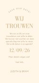 Save the date kaart met beige boho patroon en grote datum Achterkant