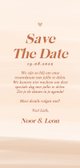 Save the date kaart met waterverf in beige tinten datum 3
