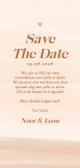Save the date kaart met waterverf in beige tinten datum 3