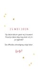 Save the date kaart watercolor dipdye goud spetters hartjes  Achterkant