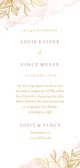 Save the date romantisch gouden bloemen met roze waterverf Achterkant