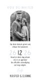 Save the Date trouwkaart winter wedding ticket blauw Achterkant