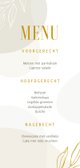 Stijlvolle menukaart met lijntekening van bladeren Achterkant