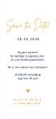 Stijlvolle originele langwerpige datum save the date kaart 3