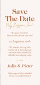 Trendy save the date kaart met oranje boogje en goudfolie 3