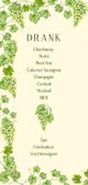 Trouwkaart menu groene druiven met goudfolie 2