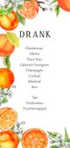 Trouwkaart menu sinaasappels met bloesem 2