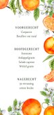 Trouwkaart menu sinaasappels met bloesem 3