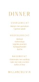 Typografische menukaart met minimalistische gouden tekst Achterkant