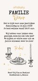 Uitnodiging familiediner etentje familiedag doodle goud Achterkant