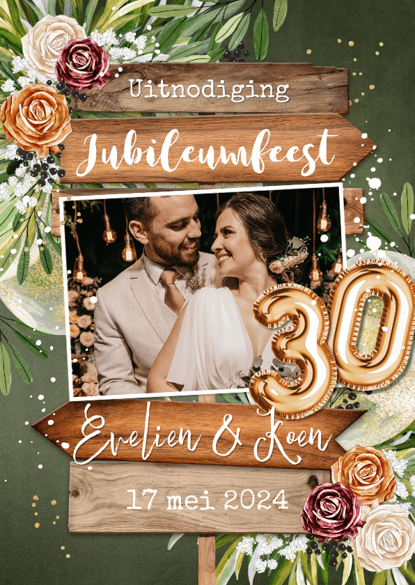 Feestelijke Jubileumkaart 30 Jaar Getrouwd Kaartje2go