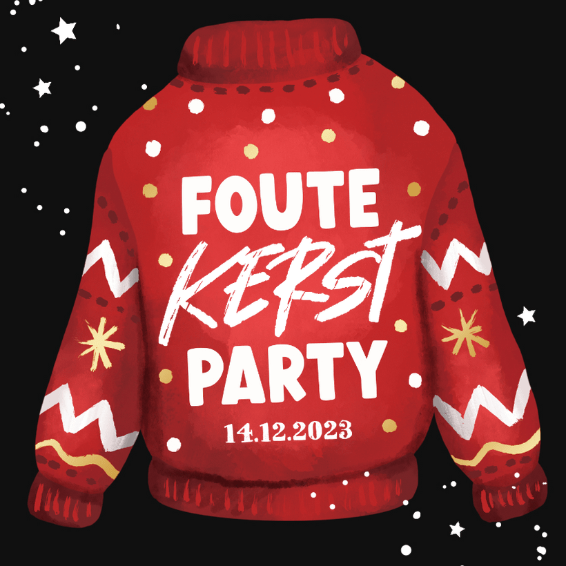 Kerstkaart foute kerst party uitnodiging | Kaartje2go