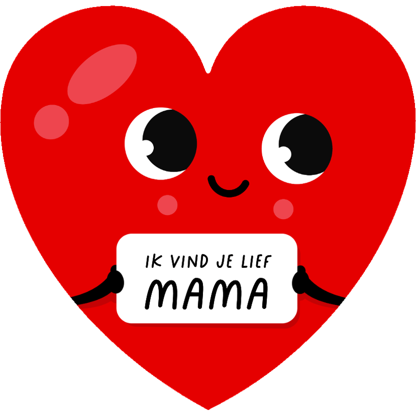 Moederdagkaart in hart vorm lief rood hart met | Kaartje2go