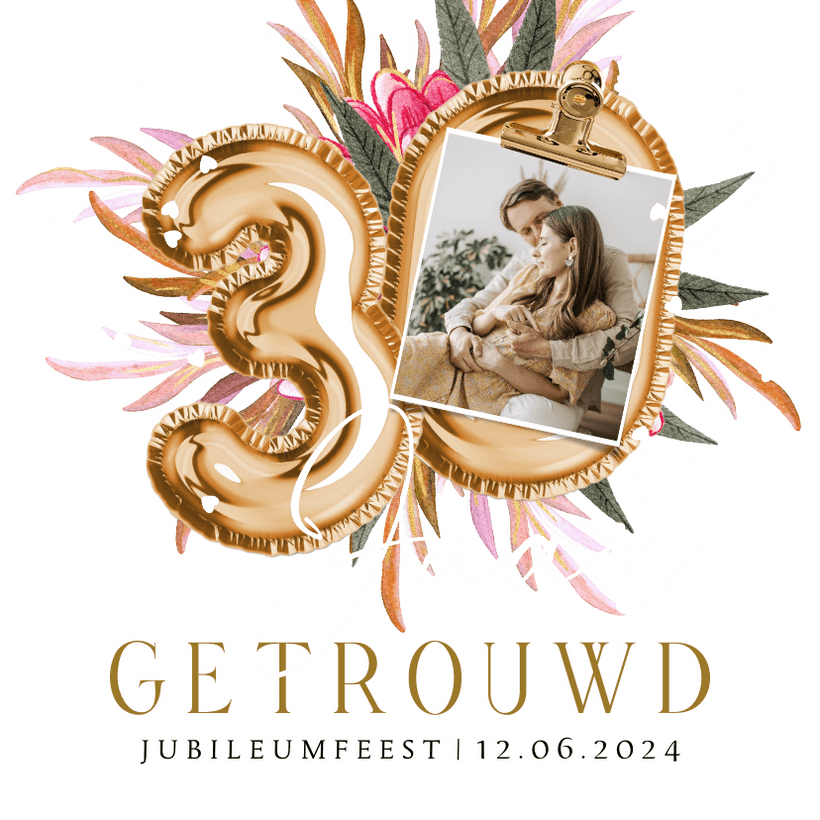 Stijlvolle Jubileumkaart 30 Jaar Getrouwd Kaartje2go