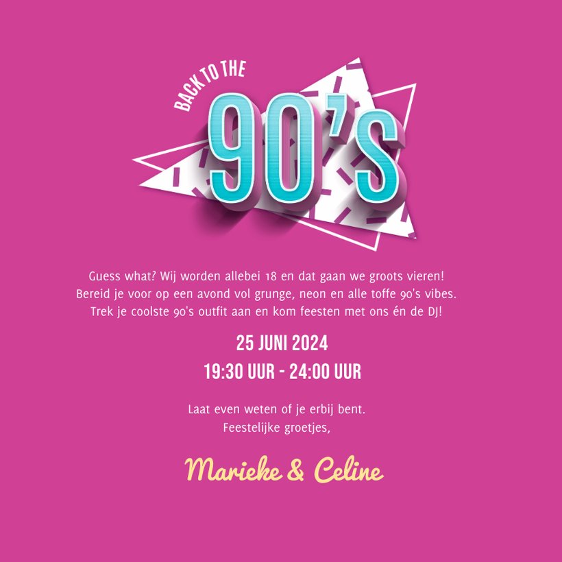 90's feestje hip trendy foto cd single Kaartje2go