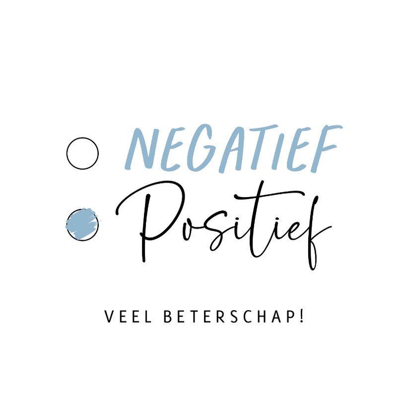 Beterschapskaart corona positieve zelftest Kaartje2go