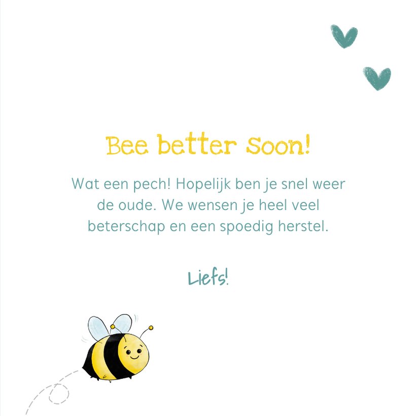 Beterschapskaart met schattig bijtje bee better | Kaartje2go