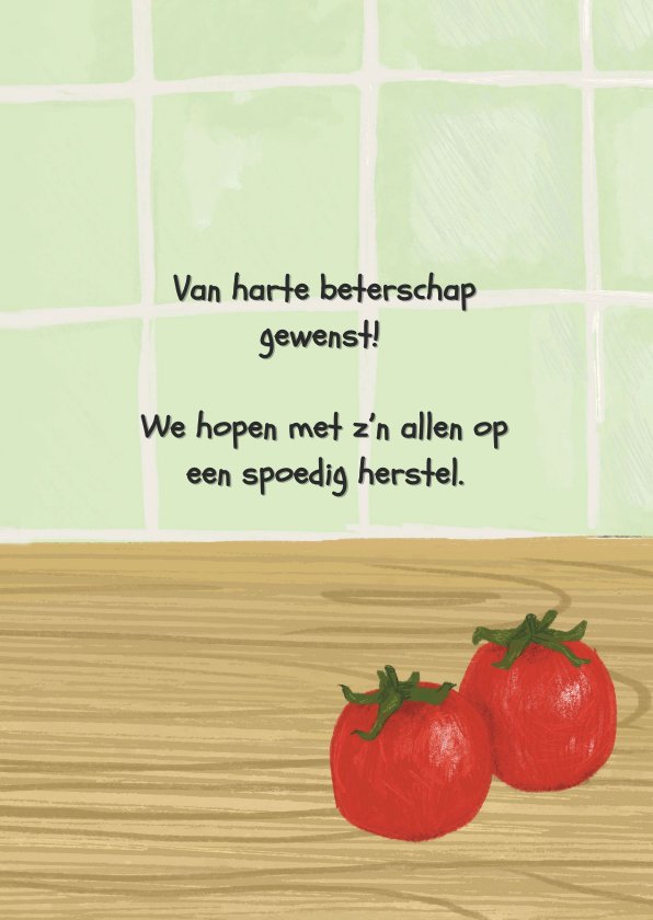 Beterschapskaart Soep Met Groente En Bloemen Kaartje2go