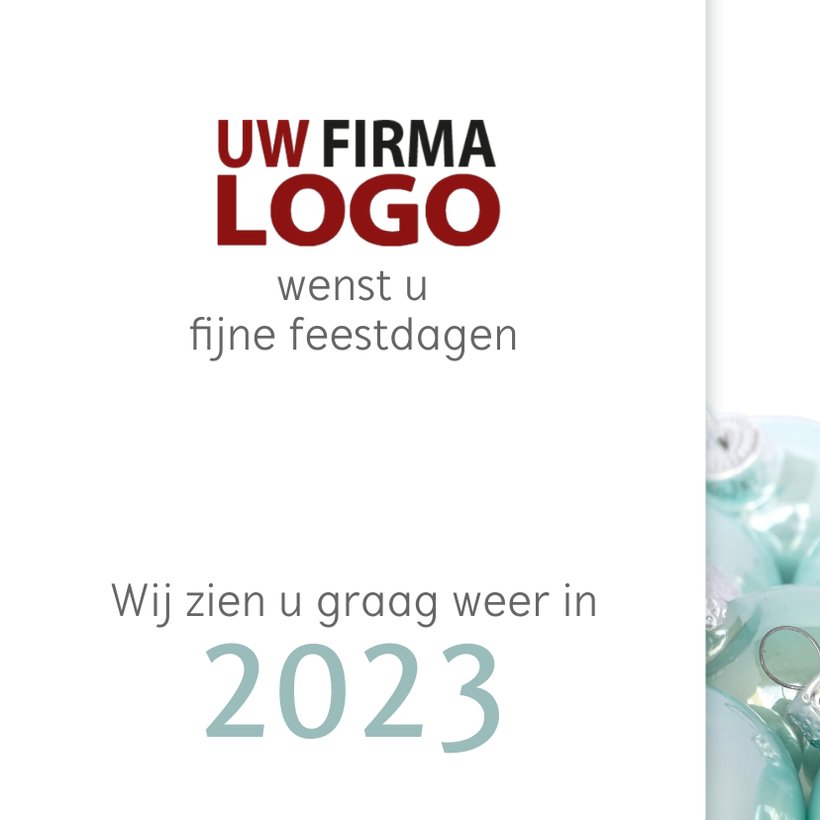 Blauwe kerstballen Zakelijke kerstkaarten Kaartje2go