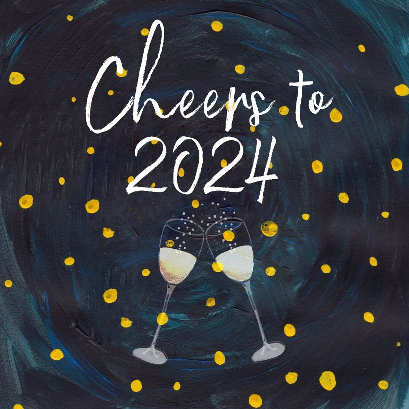 Cheers to 2024 Nieuwjaarskaarten Kaartje2go