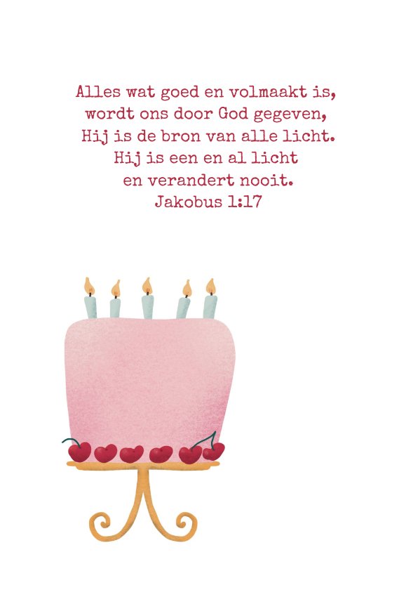 Christelijke verjaardagskaart taart met | Kaartje2go